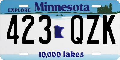 MN license plate 423QZK