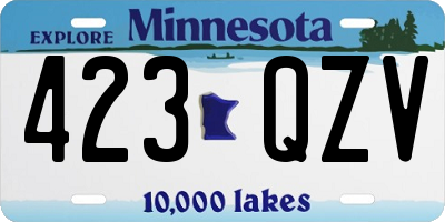 MN license plate 423QZV