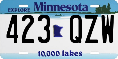 MN license plate 423QZW