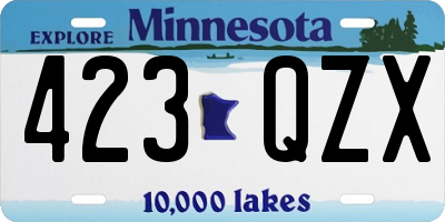 MN license plate 423QZX