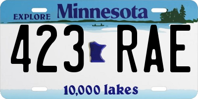 MN license plate 423RAE