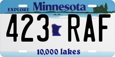 MN license plate 423RAF
