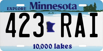 MN license plate 423RAI