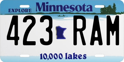 MN license plate 423RAM