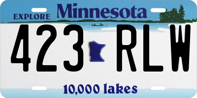 MN license plate 423RLW