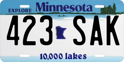 MN license plate 423SAK