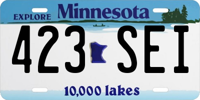 MN license plate 423SEI