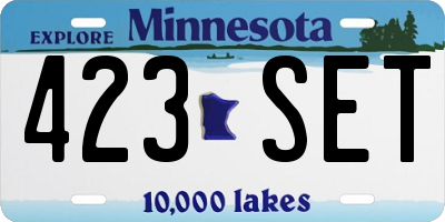 MN license plate 423SET