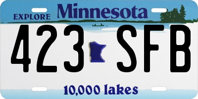 MN license plate 423SFB
