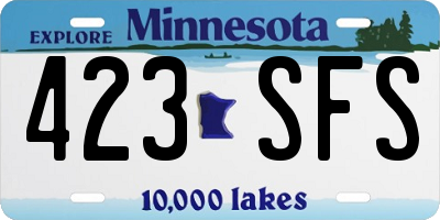 MN license plate 423SFS