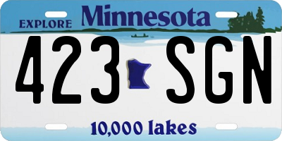 MN license plate 423SGN