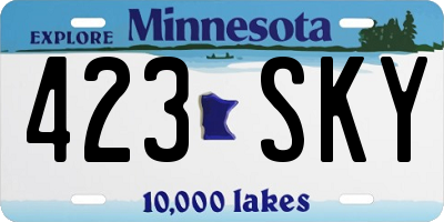 MN license plate 423SKY