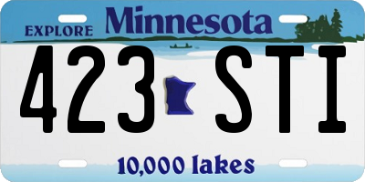MN license plate 423STI