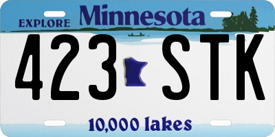 MN license plate 423STK