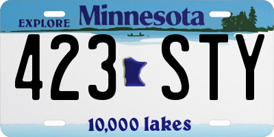 MN license plate 423STY