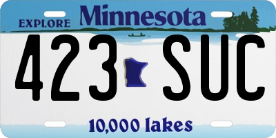 MN license plate 423SUC