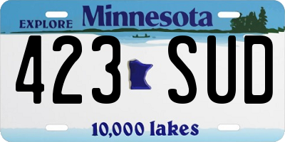 MN license plate 423SUD