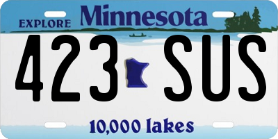 MN license plate 423SUS