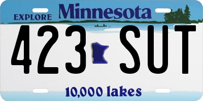 MN license plate 423SUT