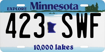 MN license plate 423SWF