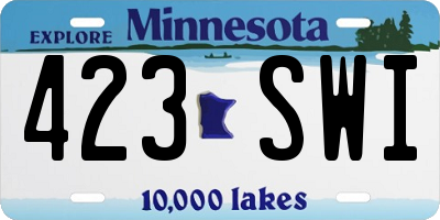 MN license plate 423SWI
