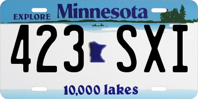 MN license plate 423SXI