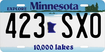 MN license plate 423SXO