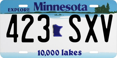 MN license plate 423SXV