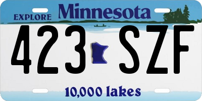 MN license plate 423SZF