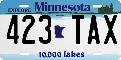 MN license plate 423TAX