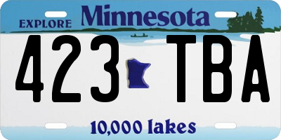 MN license plate 423TBA