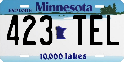 MN license plate 423TEL
