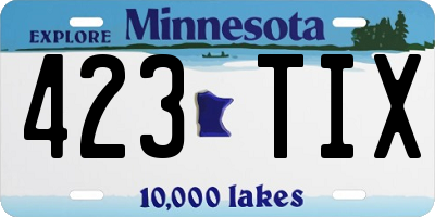 MN license plate 423TIX