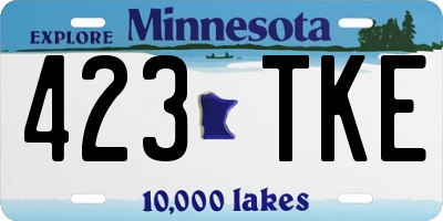 MN license plate 423TKE
