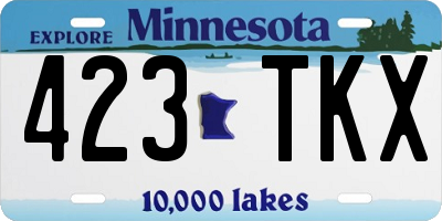 MN license plate 423TKX