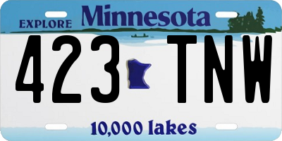 MN license plate 423TNW