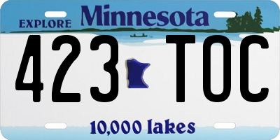 MN license plate 423TOC