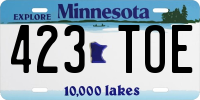 MN license plate 423TOE