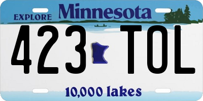 MN license plate 423TOL