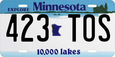 MN license plate 423TOS