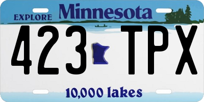 MN license plate 423TPX
