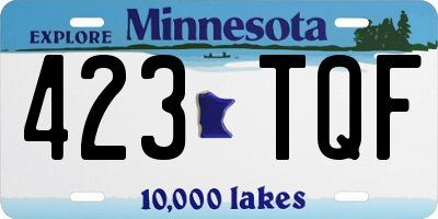 MN license plate 423TQF