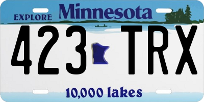 MN license plate 423TRX
