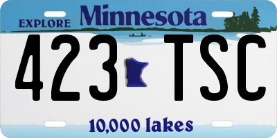 MN license plate 423TSC