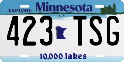 MN license plate 423TSG