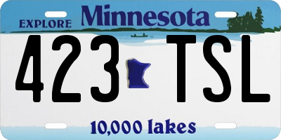 MN license plate 423TSL