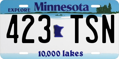 MN license plate 423TSN