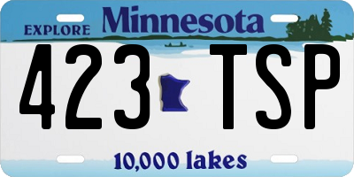 MN license plate 423TSP