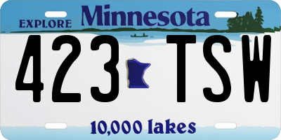MN license plate 423TSW
