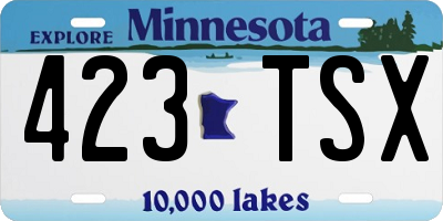 MN license plate 423TSX